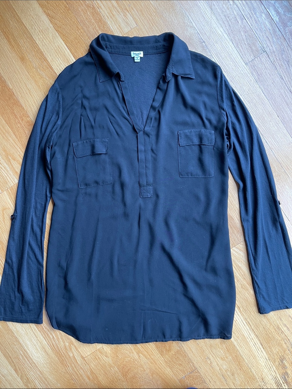 Splendid Black Casual Button-Down Long-Sleeve Shirt